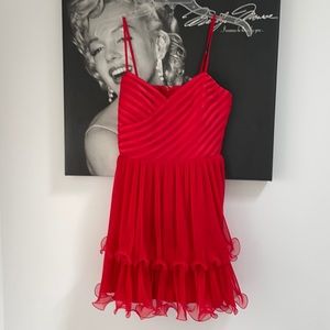 Guess by Marciano red ruffle dress size xs